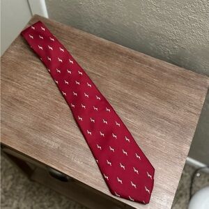 Christian Dior Vintage Red Silk Tie With Pattern Men’s